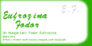 eufrozina fodor business card